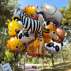 卡通动物造型飘充氦气空气球学校活动儿童生日装饰拍照道具布置新