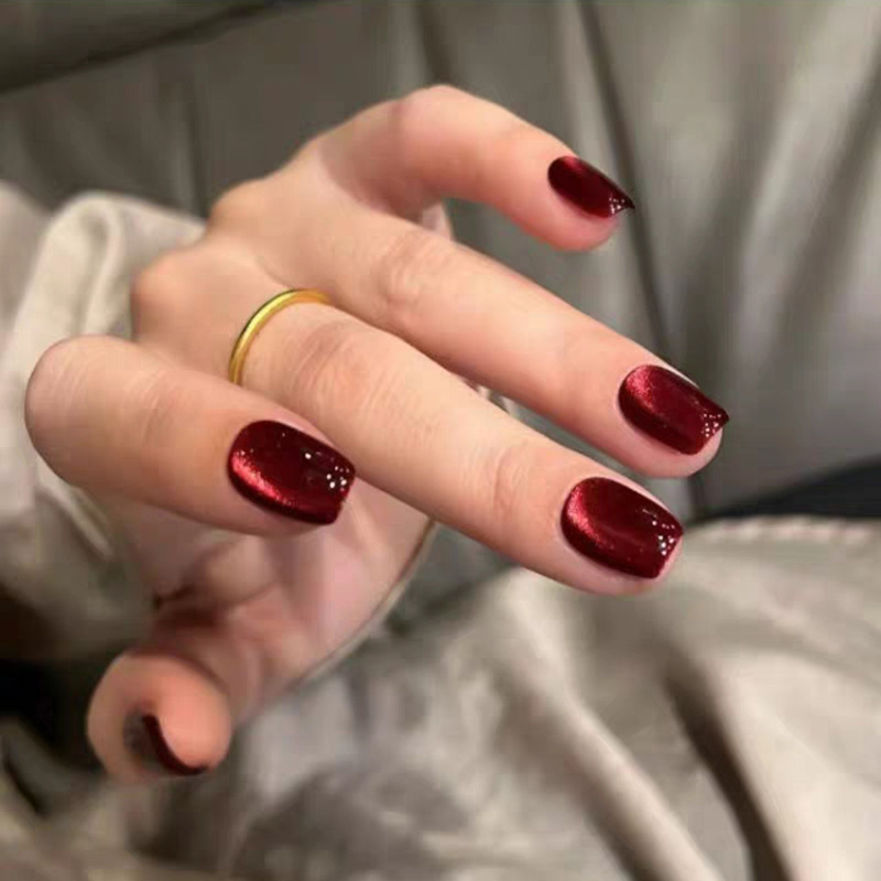 2025 New Pure Handmade Armor Autumn and Winter Red New Year Armor Bride Wedding Armor Glass Beads Cat Eye Manicure