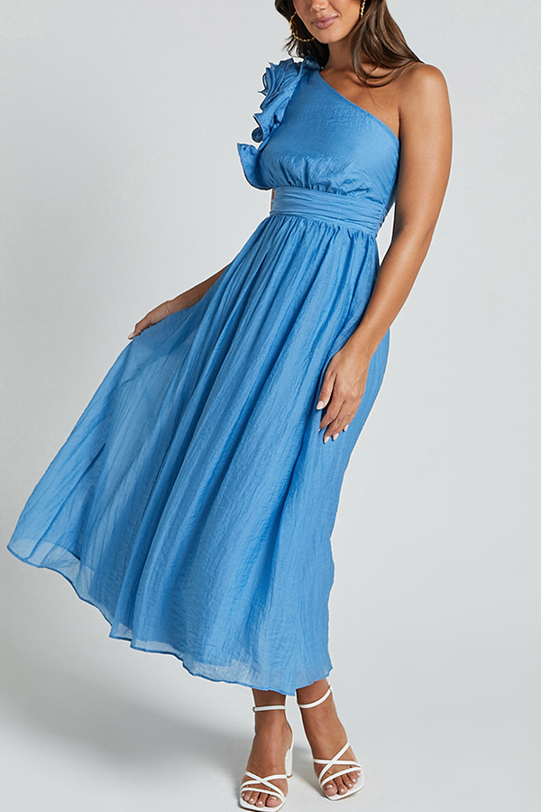 Sexy Style Wholesale Women's Sexy Solid Color Beach Oblique Collar Sleeveless Sheath Dress