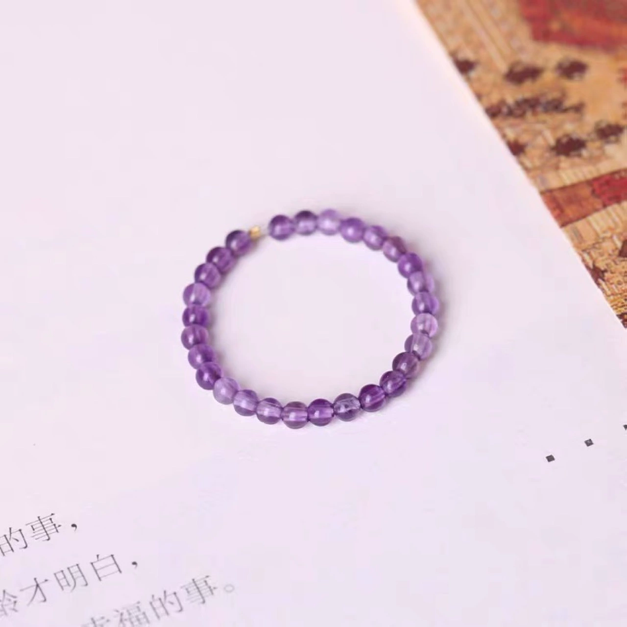 Органический маленький дизайн кристалльный браслет с аметистом, ретр_RING, 2 мм, стиль лёгкой роскоши