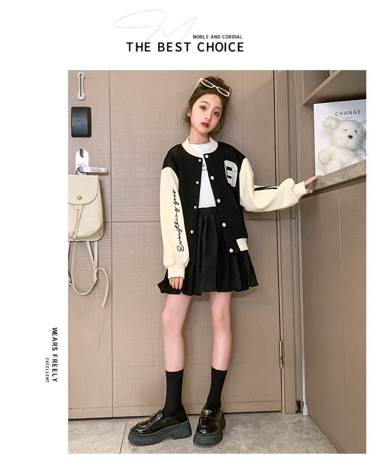 Girls' Set 2023 New Korean Spring and Autumn Edition Mid size Children's Internet Red Fashionable_voghion.com