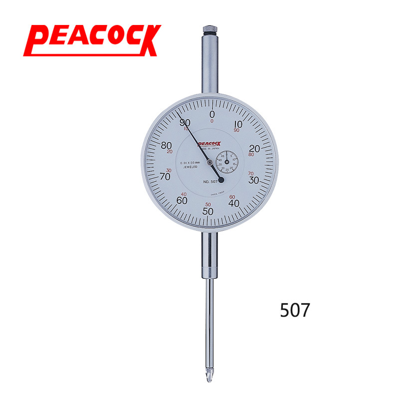 孔雀PEACOCK0.01mm大量程针盘式量表指示表507