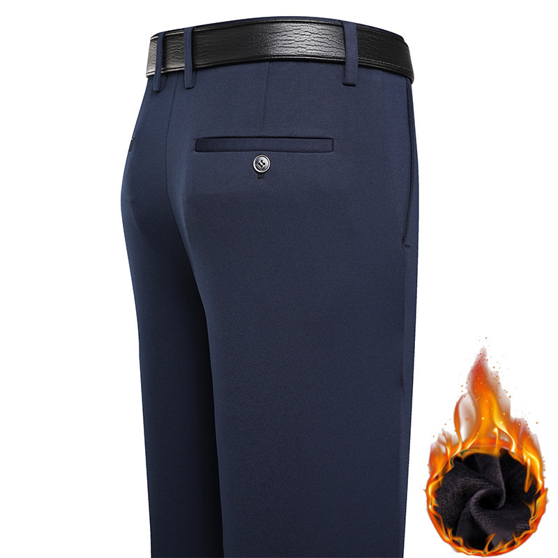 Verano en stock recto Four Seasons universal micro elástico de los hombres pantalones de traje casual de mediana edad y ancianos delgados gruesos Pantalones rectos de negocios al por mayor