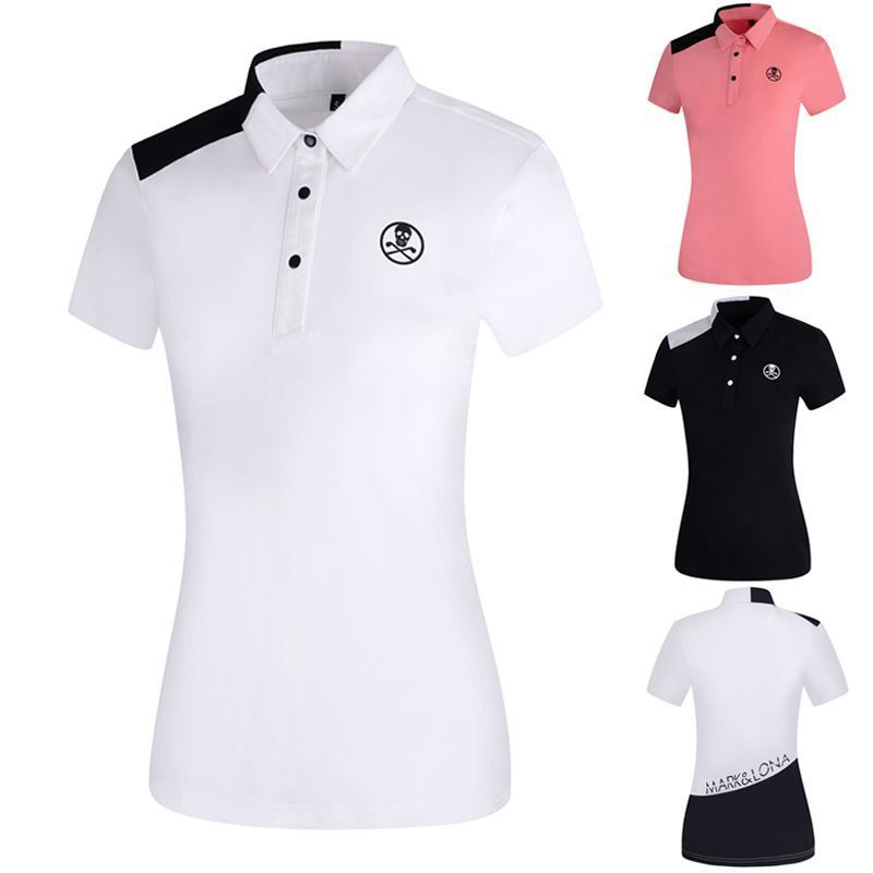 New Golf Clothing Women's Short-Sleeved Sports T-Shirt Slim Fit Sweat-Absorbent Top Color-Blocked Polo Shirt