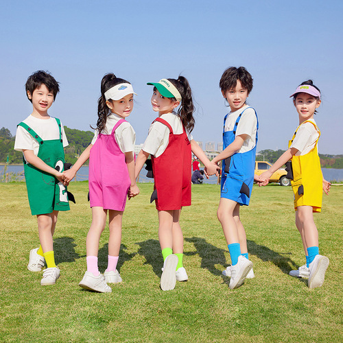 Kindergarten uniform summer college British style short-sleeved summer graduation photo children's class uniform primary school uniform summer clothing
