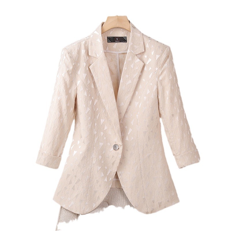 Spring elegant fitted short classic suit jacket