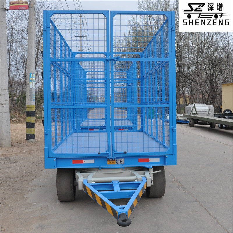 15吨低平板运输拖车 带护栏平板拖车 可串联 厂内运输拖挂车