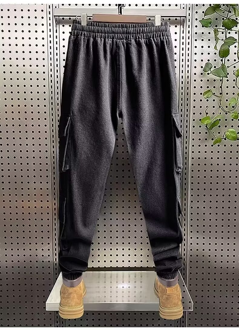 Pantalones de trabajo de otoño y invierno, pantalones de calentamiento sueltos, bolsillos de reparación de automóviles, pantalones de protección laboral sueltos, tubo recto