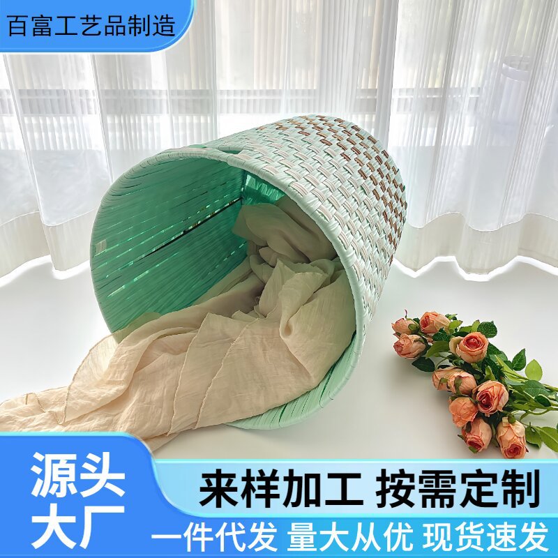 编织收纳筐玩具储物筐脏衣篮置物收纳篮家居大容量多功能铁艺篮子