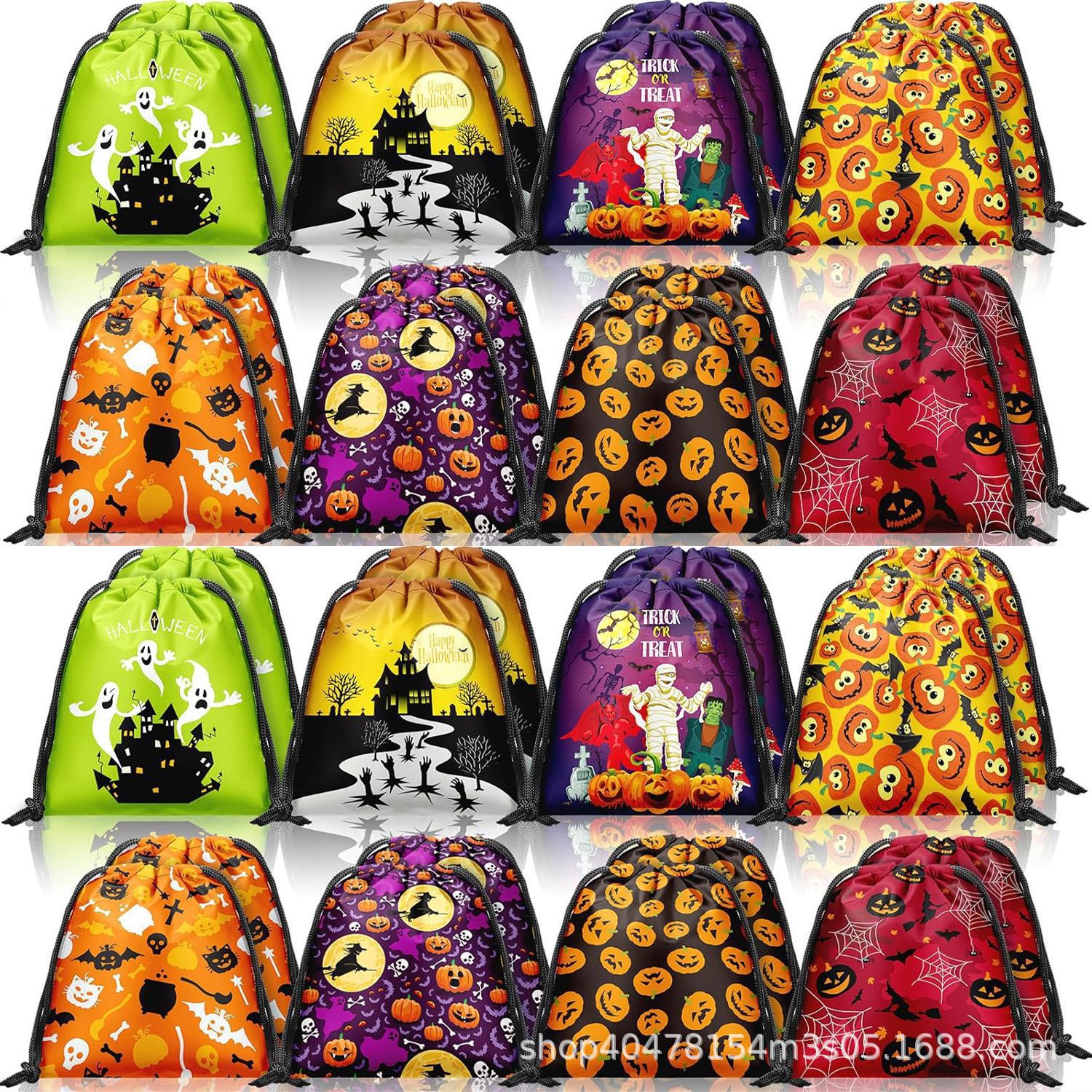 万圣节十一双肩抽绳背包袋子派对便携收纳袋涤纶手提抽绳袋束口