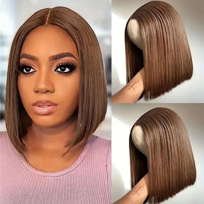 Europa y los Estados Unidos de moda frente a encaje cabello largo medio comercio exterior transfronterizo África venta caliente frente a encaje Bobo cabello pelucca