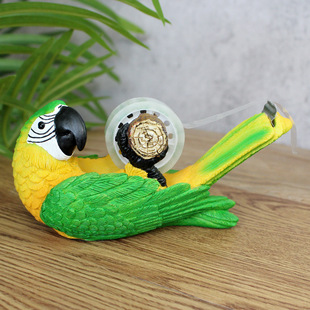 Cross-border Animal Modeling Parrot Tape Seat Creative Stationery Resin Tape Tape Machine Cutter Desktop Decoration