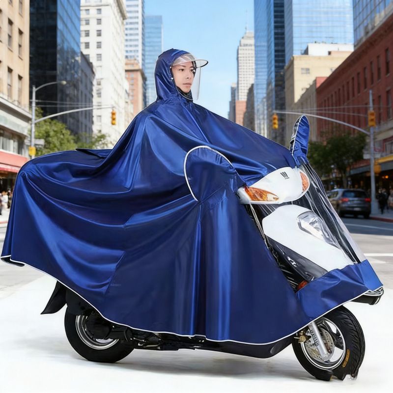 Raincoat for Men and Women, Double-Layer, Enlarged and Thickened, for Electric Vehicles, Single or Double Person, Double-Sided Mask, Rain Poncho for Motorcycles, Storm-Proof