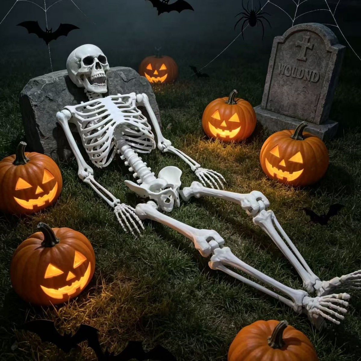 Halloween esqueleto 165 empalmado esqueleto humano transfronterizo pequeño paquete nuevo producto decoración de casa embrujada colgante fuente fábrica image 5