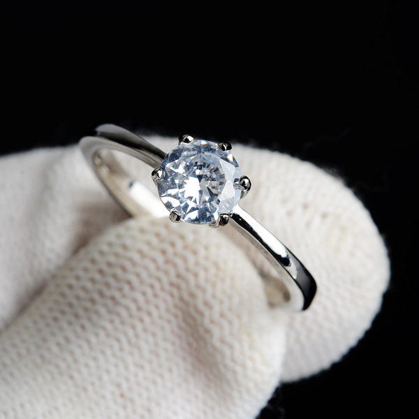 Universal ring with stone stainless steel with zircon