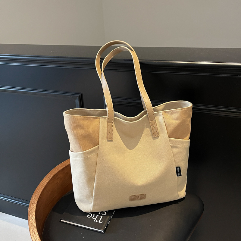 Bolsa de lona feminina grande capacidade nova moda versátil bolsa de ombro bolsa de pano classe bolsa de compras bolsa de compras