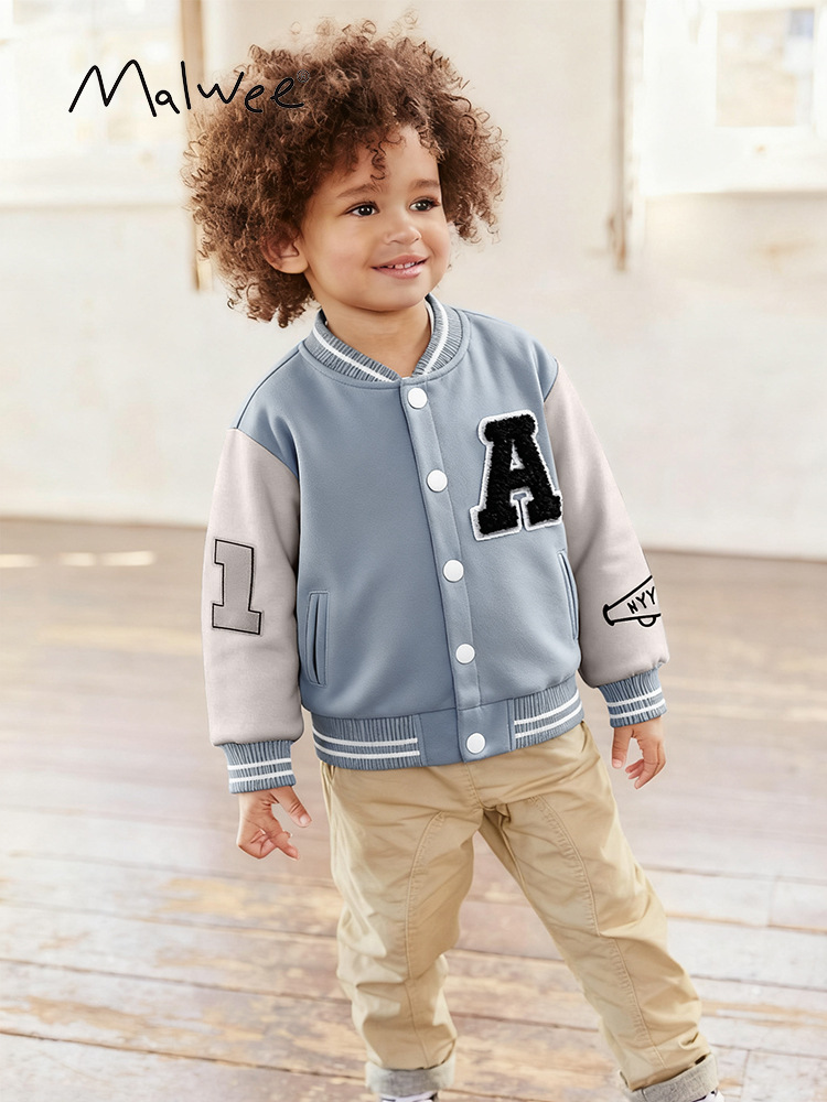 Malweee transfronterizo chaqueta de invierno nuevo estilo europeo y americano chaqueta de cardigán para niños de cuello alto chaqueta de invierno