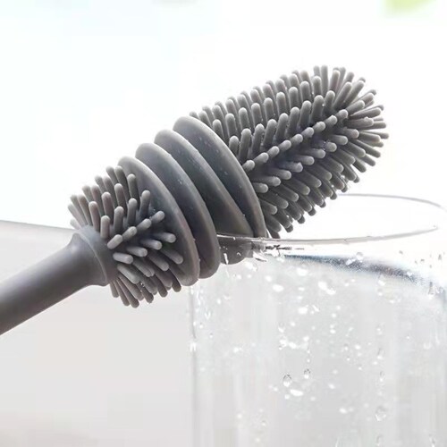 Silicone cup brush artifact household kitchen cleaning bottle brush glass cup thermos cup decontamination tea brush department store wholesale