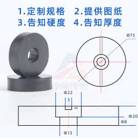 圆形橡胶减震垫高弹加厚隔音工业机械缓冲垫空调水泵防震橡胶垫