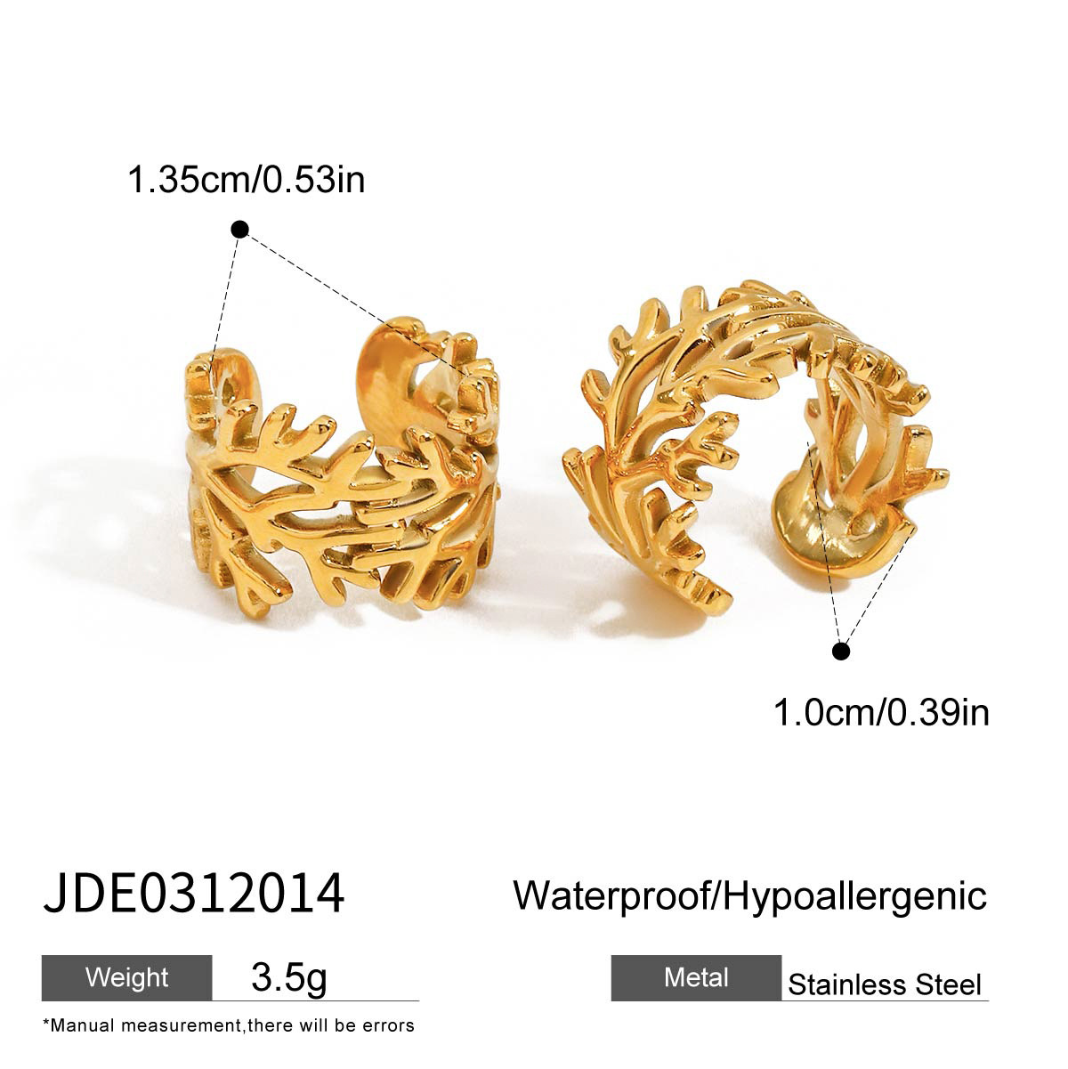 Jieding clip de hueso de la oreja de acero inoxidable europeo y americano sin orejas perforadas Pendientes de alta gama de nicho Joyas de acero de titanio Earrings transfronterizos