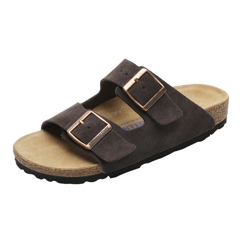 2026 Summer New Genuine Leather Slippers Birkenstock Style Suede Soft Sole Unisex Versatile One-Strap Beach Sandals 2026 Summer New Genuine Leather Slippers Birkenstock Style Suede Soft Sole Unisex Versatile One-Strap Beach Sandals
