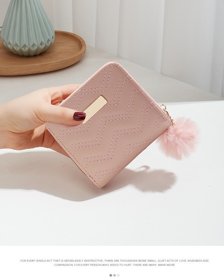 Women's Waves Solid Color Pu Leather Zipper Wallets display picture 9