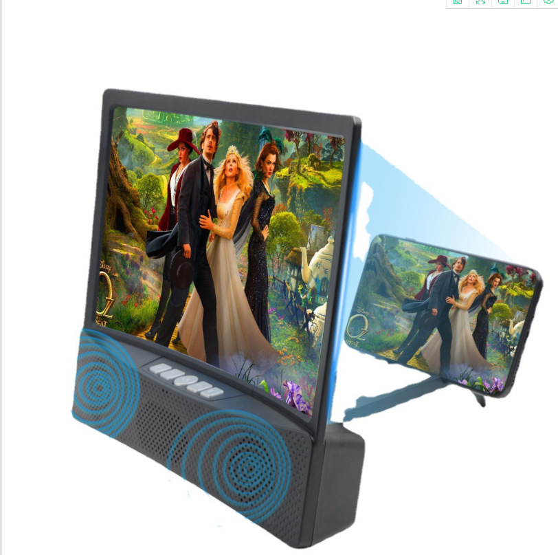 新款12寸曲屏放大器L15手机放大镜懒人支架高清防蓝光创意拉伸HMY