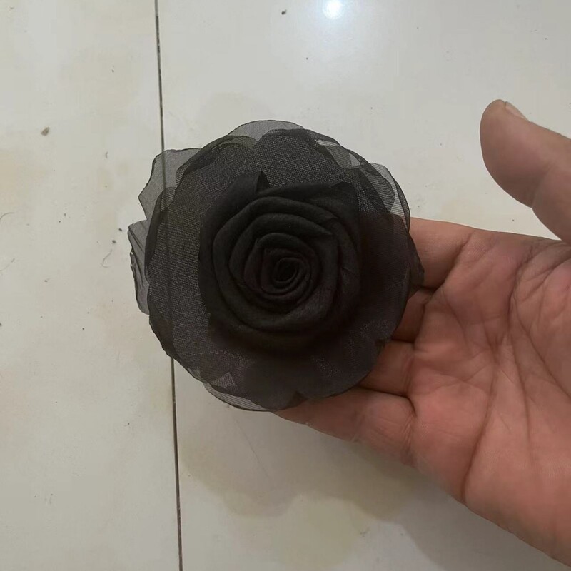 Caro同款烤边布艺花朵9cm立体烧边花朵diy发饰鞋帽胸花饰品配件|undefined