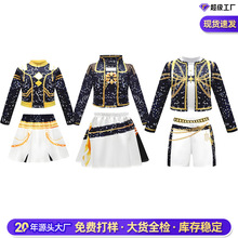 2025亚马逊新款女孩恶魔猎人服装打歌服流行歌手3D印花女童装套装