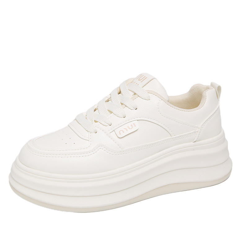 2025 primavera nuevo ins coreano transpirable zapatos blancos para estudiantes de suela gruesa zapatos deportivos casuales de skate HB803