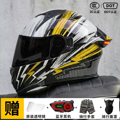 Motorcycle Helmet Men's 3C Certified | Motorcycle Safety Supplies - lightning-gray-black-tea-mirror-free-transparent-mirror-m57-58-head-circumference