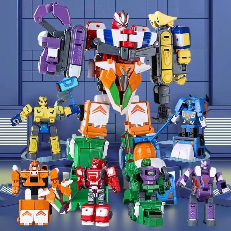 Equipo de ingeniería de construcción infantil deformación de robot deformación conjunto de puzzle niño regalo juguetes al por mayor