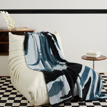 ins风地中海艺术毛毯A类半长绒披肩休闲毯床尾巾沙发盖毯午睡毯子