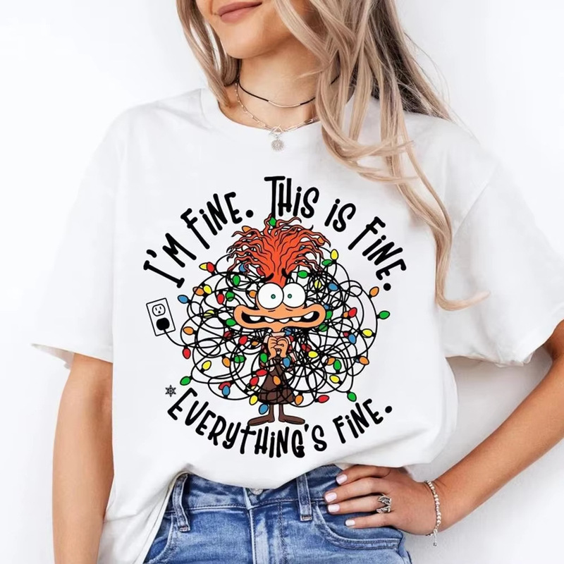 Anxiety Christmas Shirt Everything Is Fine T-Shirt Emotion T-Shirt Mental Health Christmas Shirt Christmas Matching Top Gift
