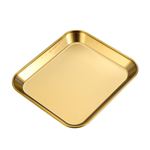 304 stainless steel Korean snack cold dish plate kindergarten snack plate barbecue plate Nordic flat bottom fruit plate