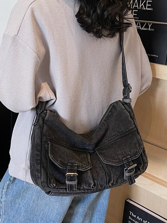 Bolsos de mezclilla de moda de moda retro para mujer Bolsos de hombro de alta calidad de nuevo estilo transfronterizo Bolsos bandolera de todo fósforo de nicho europeo y americano