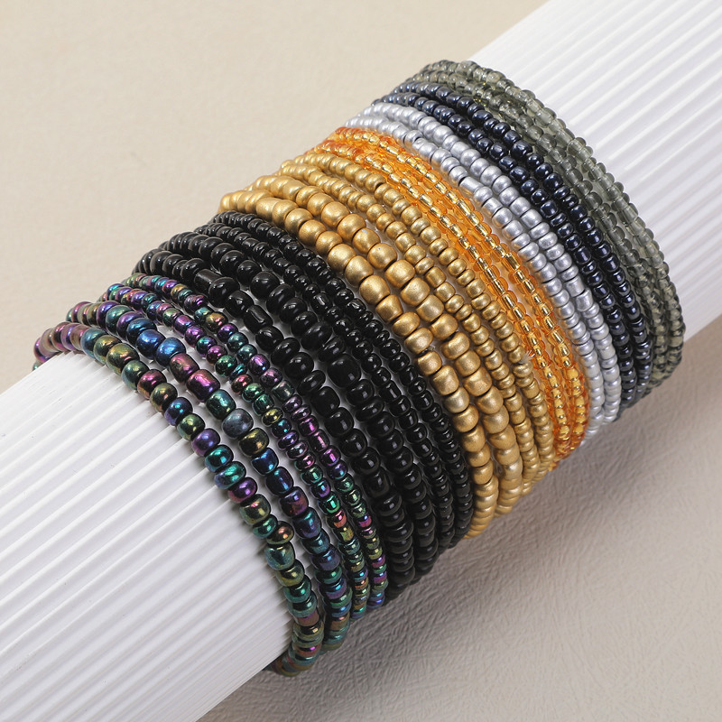 Black Rice Bead Set Chain Amazon's Popular Bracelet Chain Bohemian Style Summer Beach Fashion 20 Pieces Black Rice Bead Set Chain Amazon's Popular Bracelet Chain Bohemian Style Summer Beach Fashion 20 Pieces