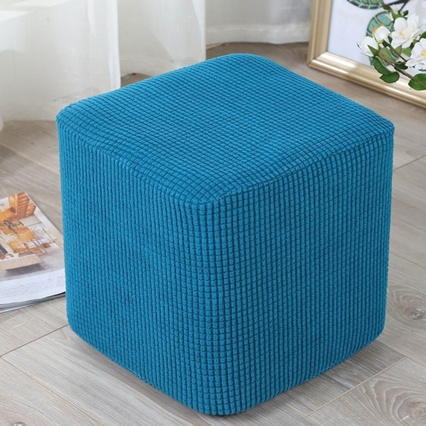 Tela elástica cuadrada de lana para cambiar zapatos taburete cubierta de silla cubierta de maíz cubierta cuadrada cubierta de taburete todo incluido tejido grueso cubierta de cubierta