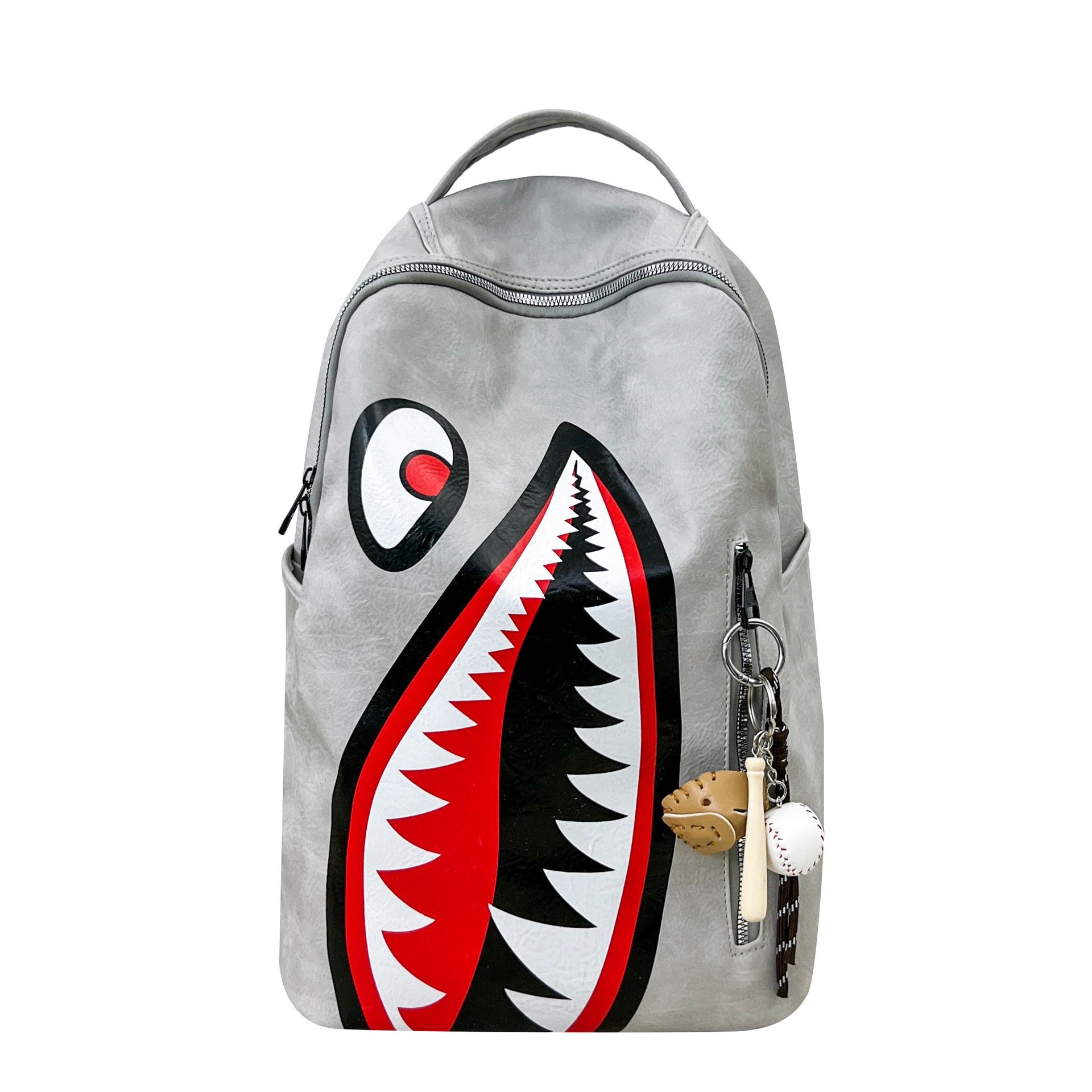 Mochila estilo coreano con estampado de tiburón, mochila de moda simple y elegante para estudiantes masculinos y femeninos, mochila escolar de gran capacidad para clases y viajes diarios. image 20
