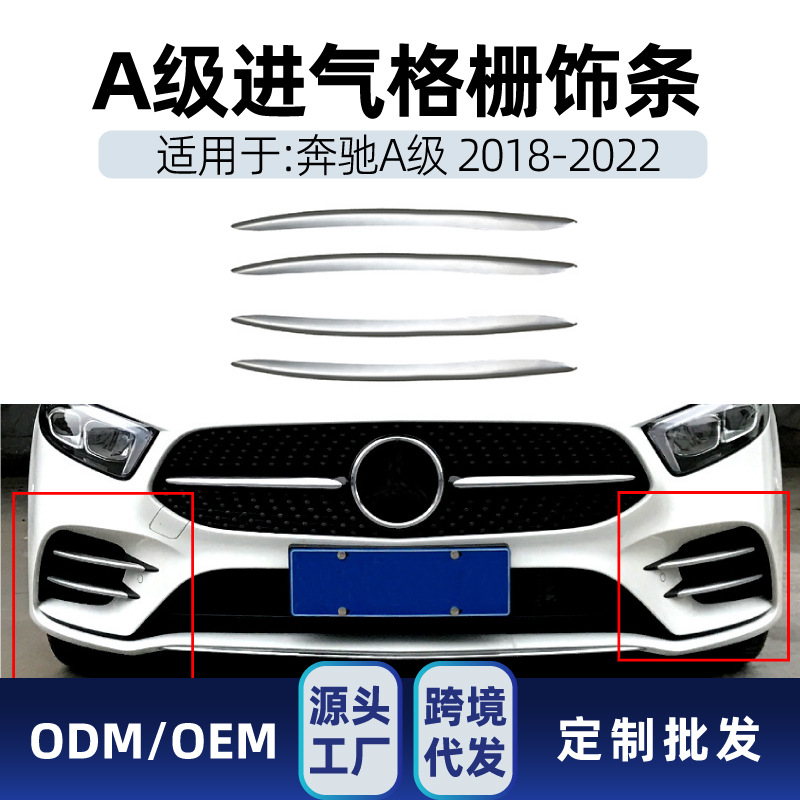 Aplicable a 19 nuevos Mercedes-Benz Clase A w177 A180L A200L rejilla de entrada de aire molduras antiniebla piezas modificadas transfronterizas