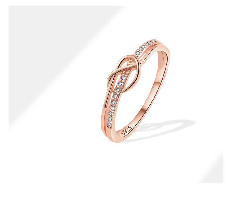 Knot Pattern 18K Gold Plated 925 Sterling Silver Zircon Knot Rings 925 Sterling Silver Rings
