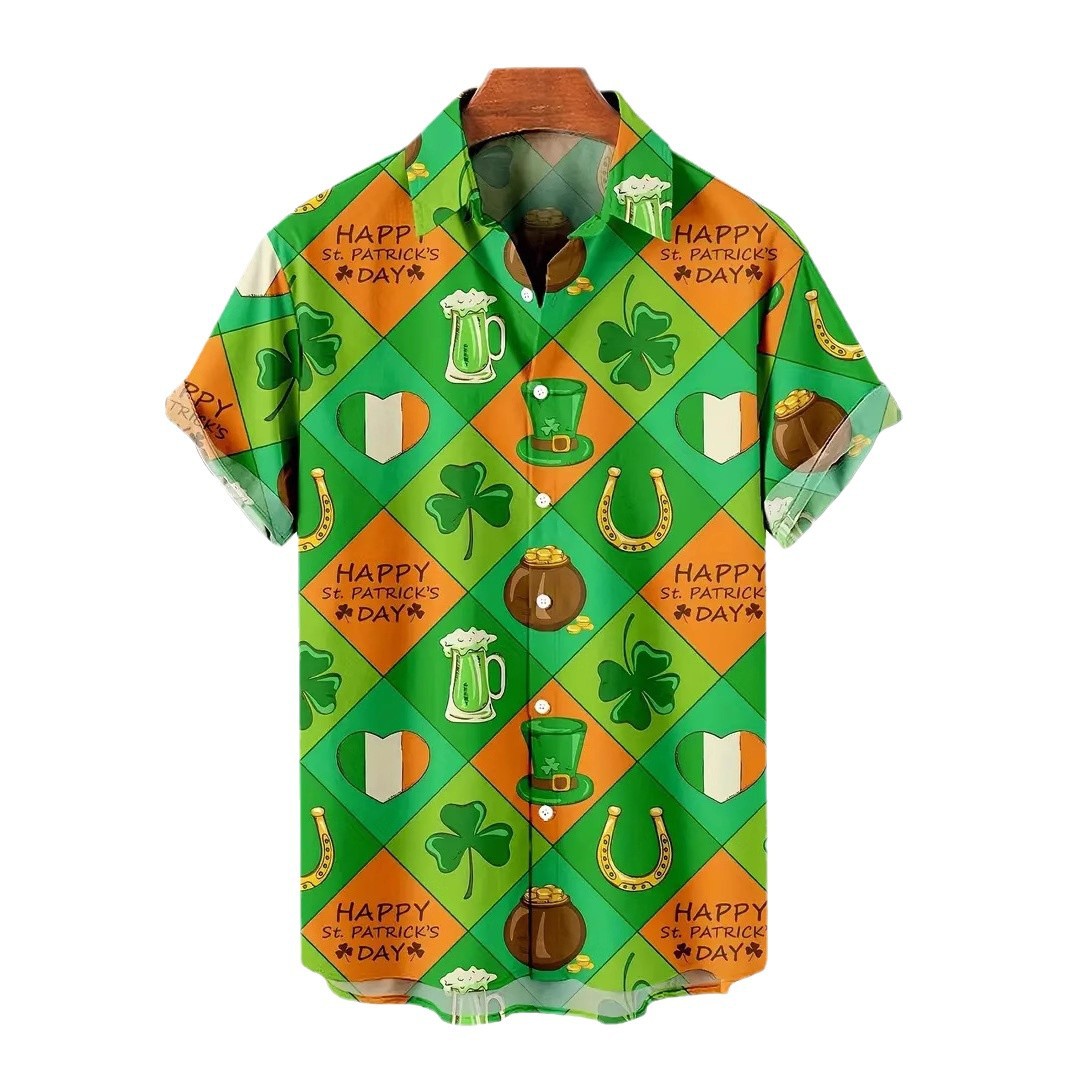 Camisa de manga corta con estampado de nota ancha popular retro de marca de moda europea y americana de verano 2024 para hombres MB1