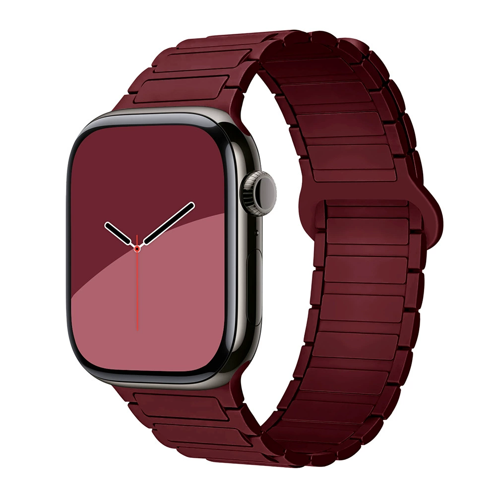 Подходит для Apple Watch1-11 поколения/Ultra3/SE3 второго поколения три бусины силиконовый магнитный ремешок