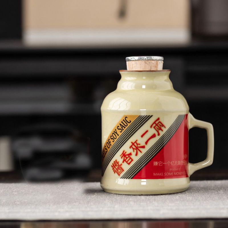 Ru窑 pequeña olla caliente puede ser cultivada con rebanada de sopa de salsa retrógrada con tapa cerámica de gran capacidad anti-corrosión tetera taza de agua taza de marca