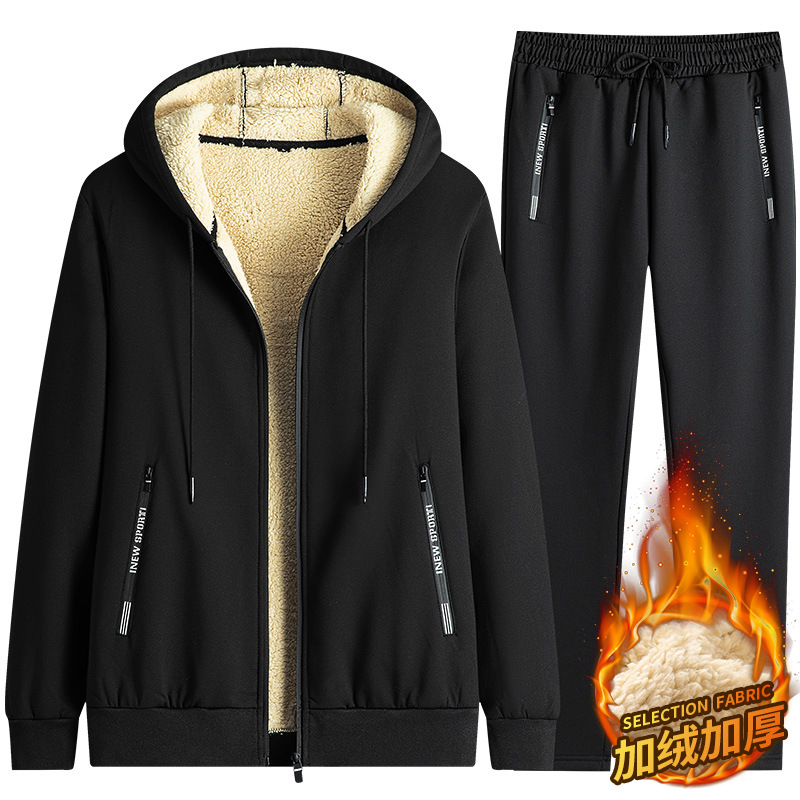 Trajes deportivos de invierno transfronterizos para hombres con camisa de cachemira gruesa, camisa de cachemira, chaqueta de camisa de cachemira, ropa deportiva de otoño casual para hombres