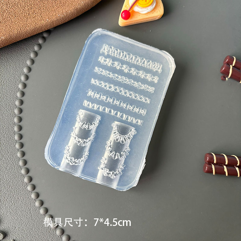 Venta caliente transfronteriza molde de manicura de alta transparencia animal de dibujos animados oso bowknot ramo DIY modelo de manicura en relieve tridimensional