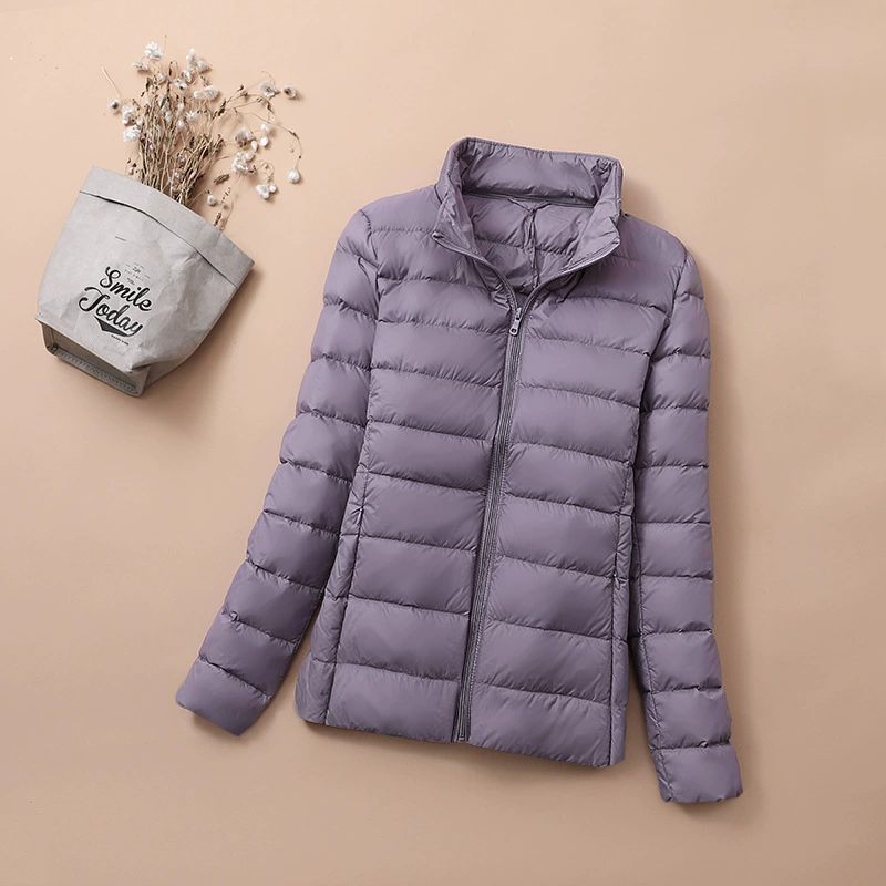 Демисезонная бархатная куртка с пухом из утиного пуха, Standing Collar или капюшон, легкая весна 2025