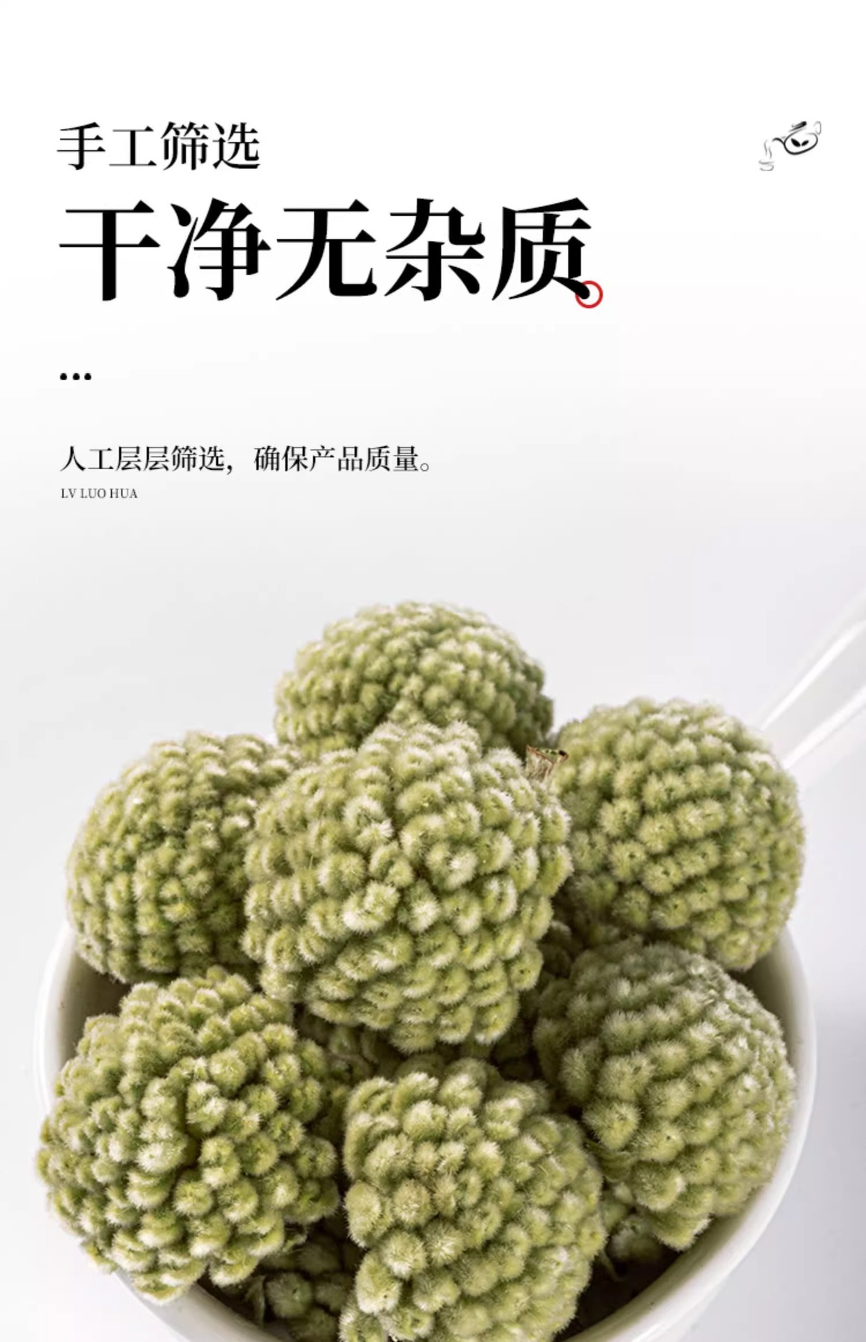 Lü Luo Hua Green Radish Flower Tea 250g Dried Scindapsus Flower Buds for Calming Herbal Infusions preparation