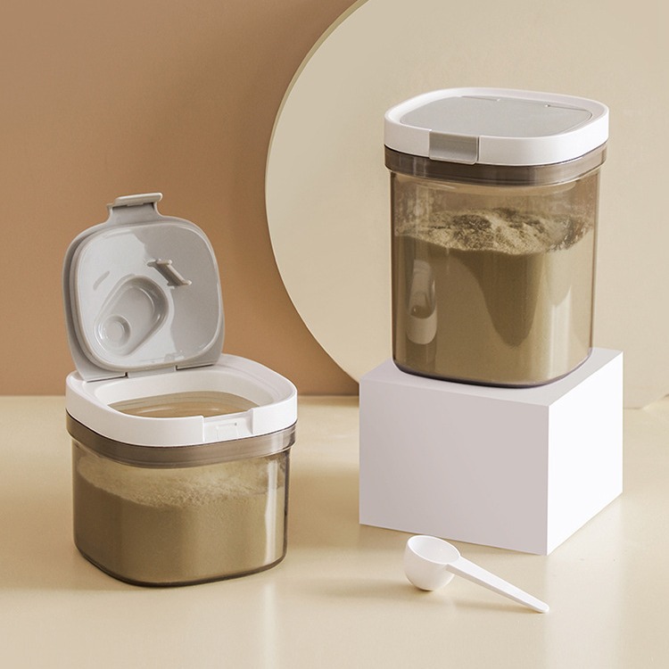 Customized Cereal Sealed Jar Large Capacity Kitchen Light-Proof Square Cereal Sealed Jar Can Add Logo