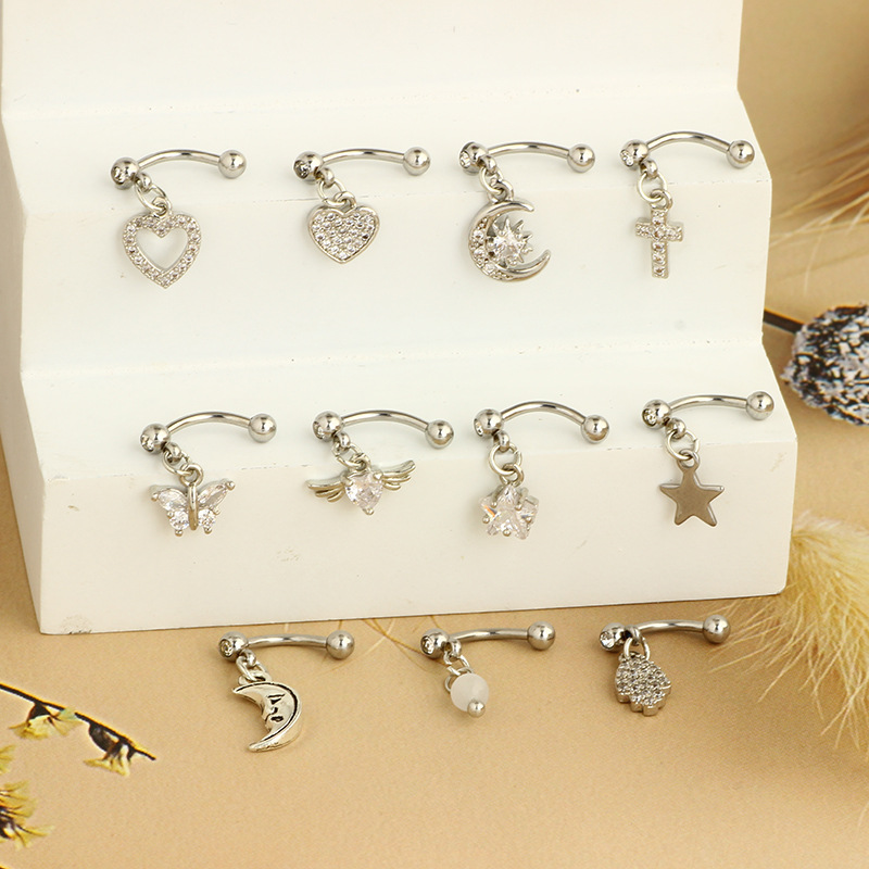 Pointed titanium steel lip stud product view